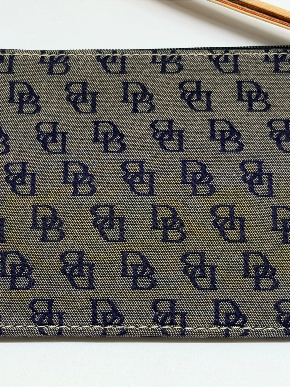 EUC vintage Dooney & Bourke signature monogram canvas wristlet pouch